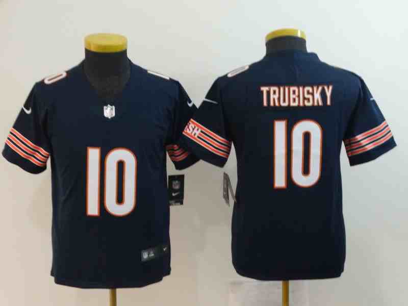 Youth Chicago Bears #10 Mitchell Trubisky Navy Vapor Untouchable Limited Stitched NFL Jersey