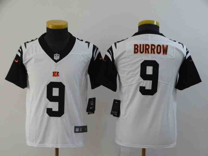 Youth Cincinnati Bengals #9 Joe Burrow White Vapor Untouchable Limited Stitched Jersey