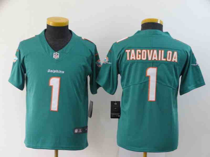 Youth Miami Dolphins #1 Tua Tagovailoa Aqua Vapor Untouchable Limited Stitched Jersey