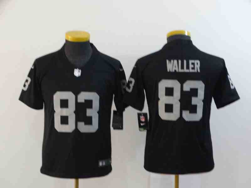 Youth Oakland Raiders #83 Darren Waller Black Vapor Untouchable Limited Stitched