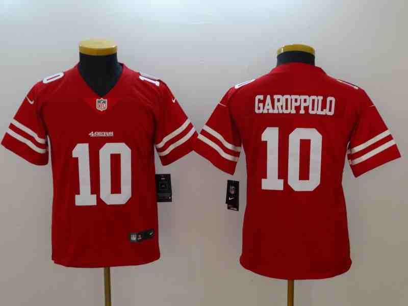 Youth NFL San Francisco 49ers #10 Jimmy Garoppolo   Red Vapor Untouchable Limited Stitched Jersey