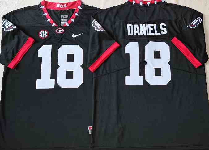 NCAA Georgia Bulldogs Black #18 DANIELS 2021 new jersey