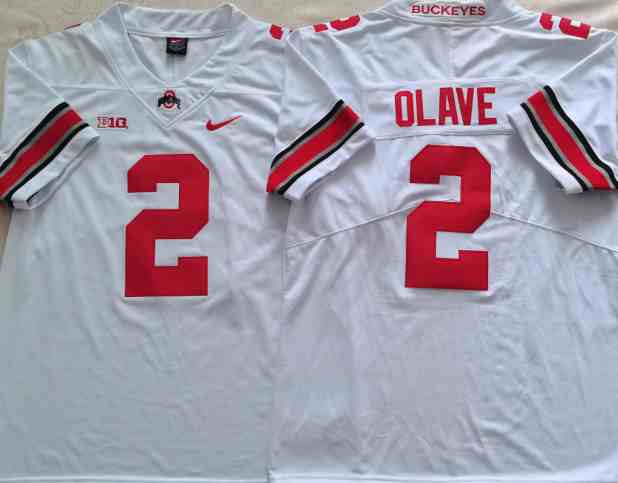 Mens NCAA Ohio State Buckeyes White #2 OLAVE 2021 Jersey
