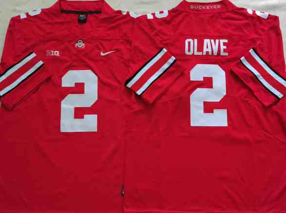 Mens NCAA Ohio State Buckeyes Red #2 OLAVE 2021 Jersey