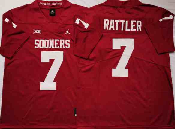 NCAA Oklahoma Sooners #7 RATTLER Red 2021 Jersey