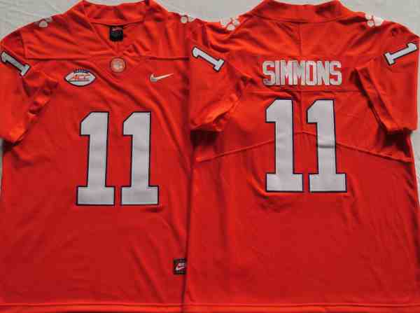 NCAA Clemson Tigers Orange #11 SIMMONS 2021 new jersey