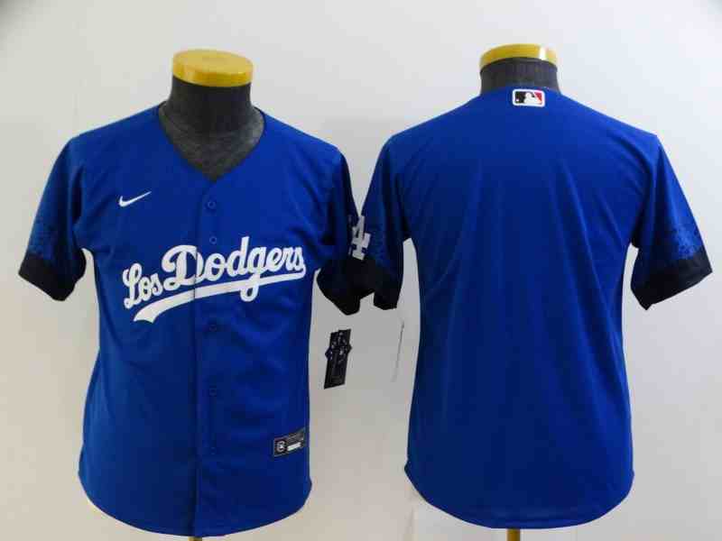 Youth Los Angeles Dodgers Royal Blue 2021 City Connect Cool Base Team Jersey