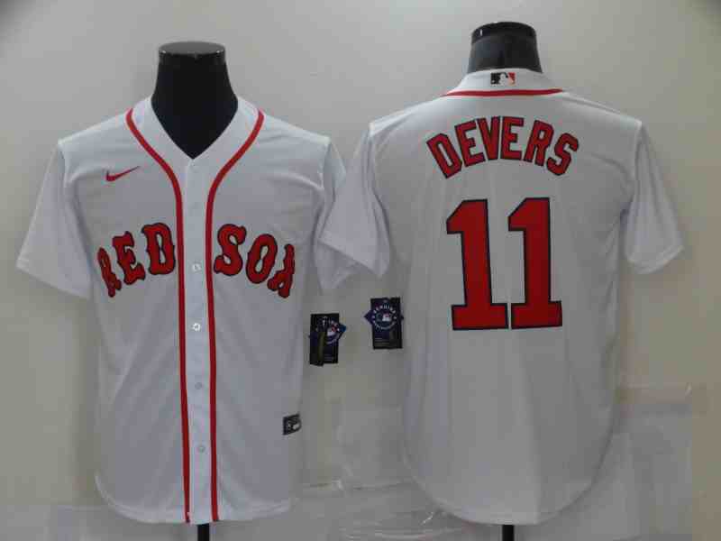 Men's Boston Red Sox #11 Rafael Devers White New Cool Base Stitched Nike Jersey