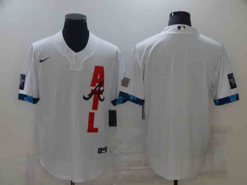Men's Atlanta Braves Blank 2021 White All-Star Cool Base Stitched MLB Jersey