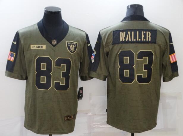 Men's Las Vegas Raiders 83 Darren Waller Nike Olive 2021 Salute To Service Limited Player Jersey