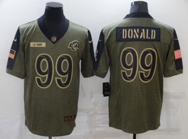 Men's Los Angeles Rams 99 Aaron Donald Nike Olive 2021 Salute To Service Limited Player Jersey.webp