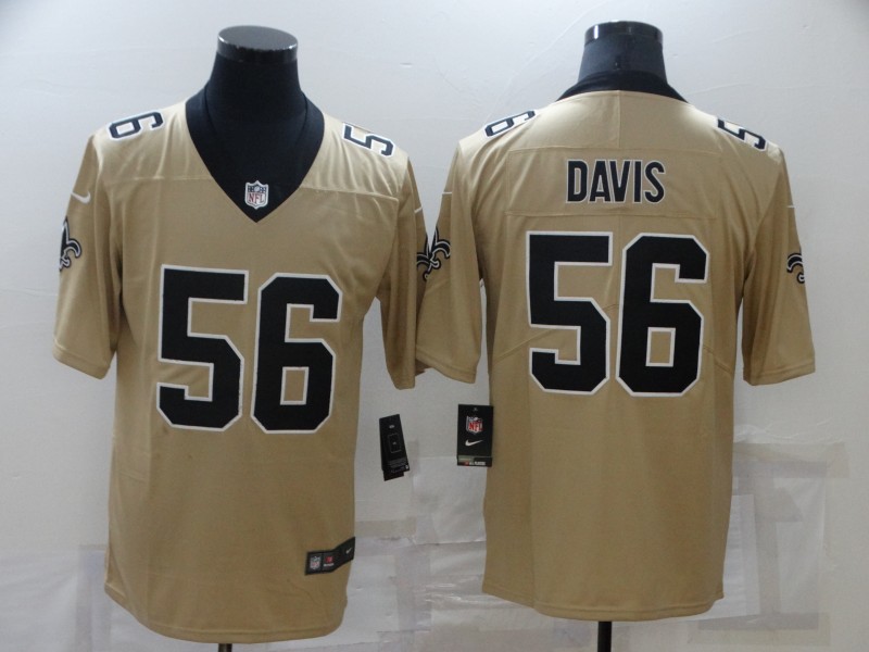 Men's New Orleans Saints 56 Demario Davis Gold 2019 Inverted Legend Stitched NFL Nike Limited Jersey