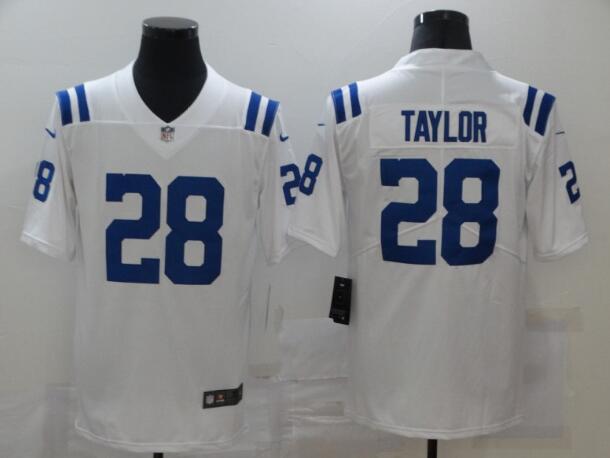 Men's Indianapolis Colts 28 Jonathan Taylor Nike White Vapor Limited Jersey