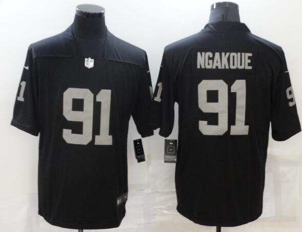 Men's Raiders 91 Yannick Ngakoue Black Limited Stitched Jerseys