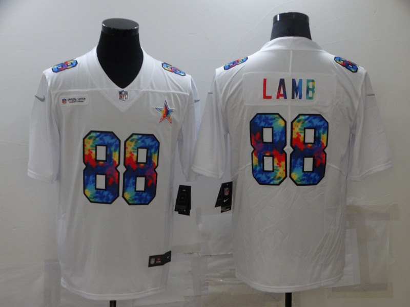 Men's Dallas Cowboys 88 CeeDee Lamb Multi-Color White 2020 NFL Crucial Catch Vapor Untouchable Nike Limited Jersey