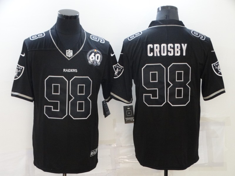 Men's Las Vegas Raiders 98 Maxx Crosby Black Shadow 2021 Vapor Untouchable Stitched Nike Limited Jersey