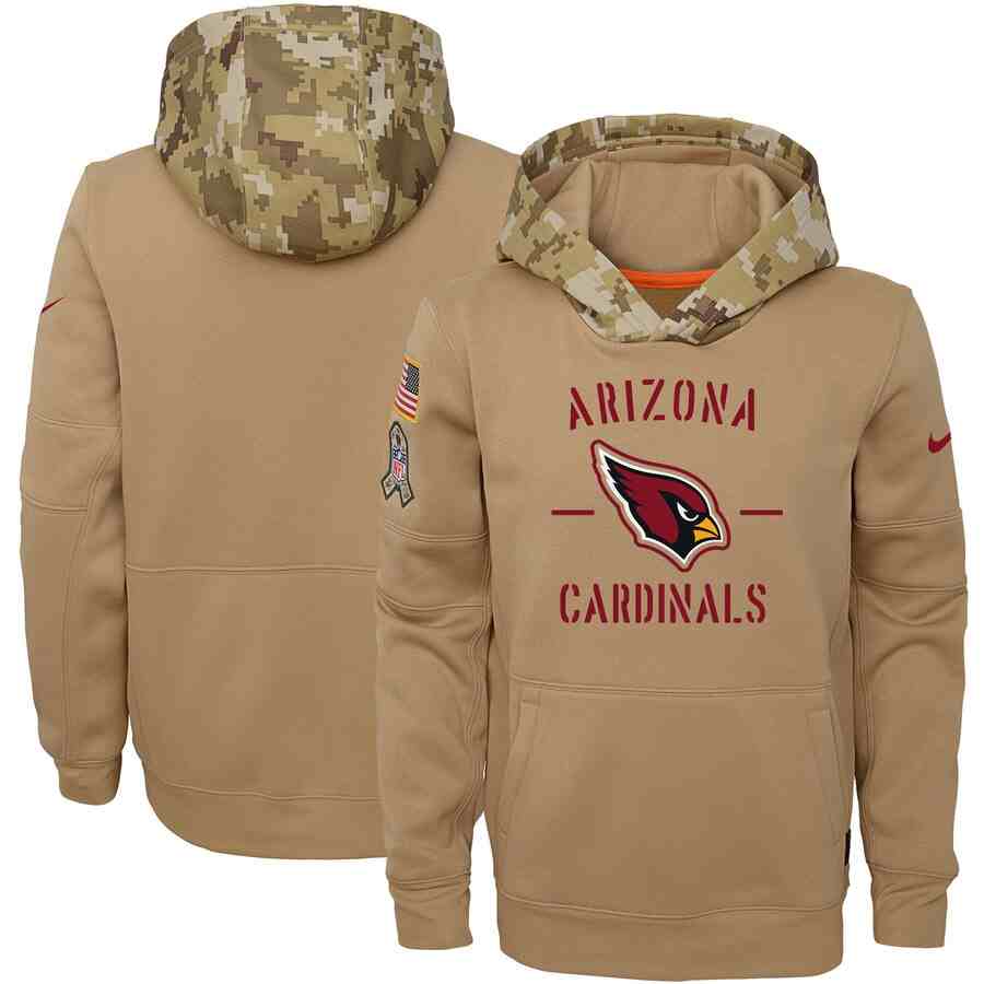 Youth Arizona Cardinals Nike Camo 2019 Salute To Service Therma Performance Pullover Hoodie