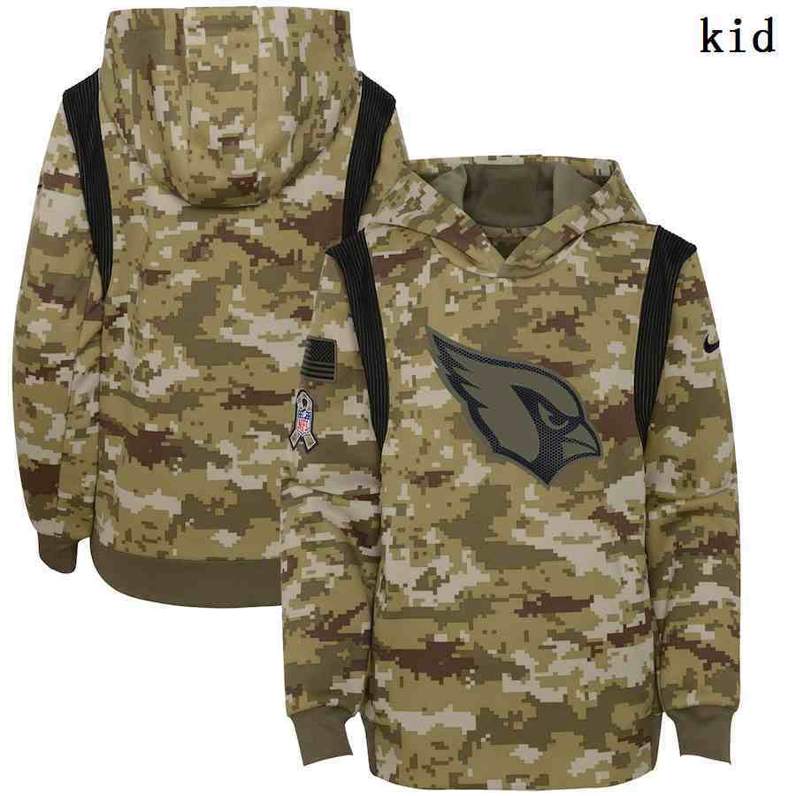 Youth Arizona Cardinals Nike Camo 2021 Salute To Service Therma Performance Pullover Hoodie