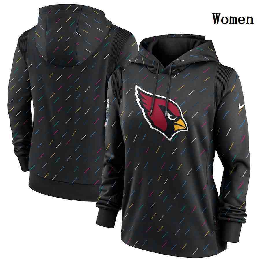 Women's Arizona Cardinals Nike Charcoal 2021 NFL Crucial Catch Therma Pullover Hoodie