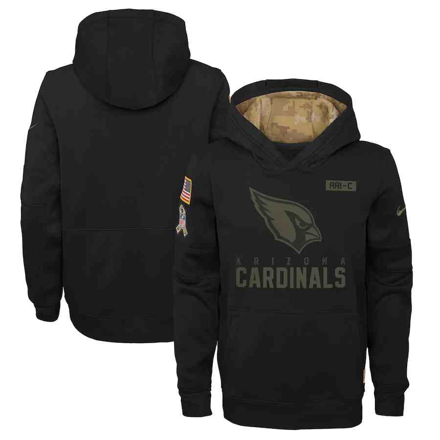 Youth Arizona Cardinals Nike Camo 2020 Salute To Service Therma Performance Pullover Hoodie