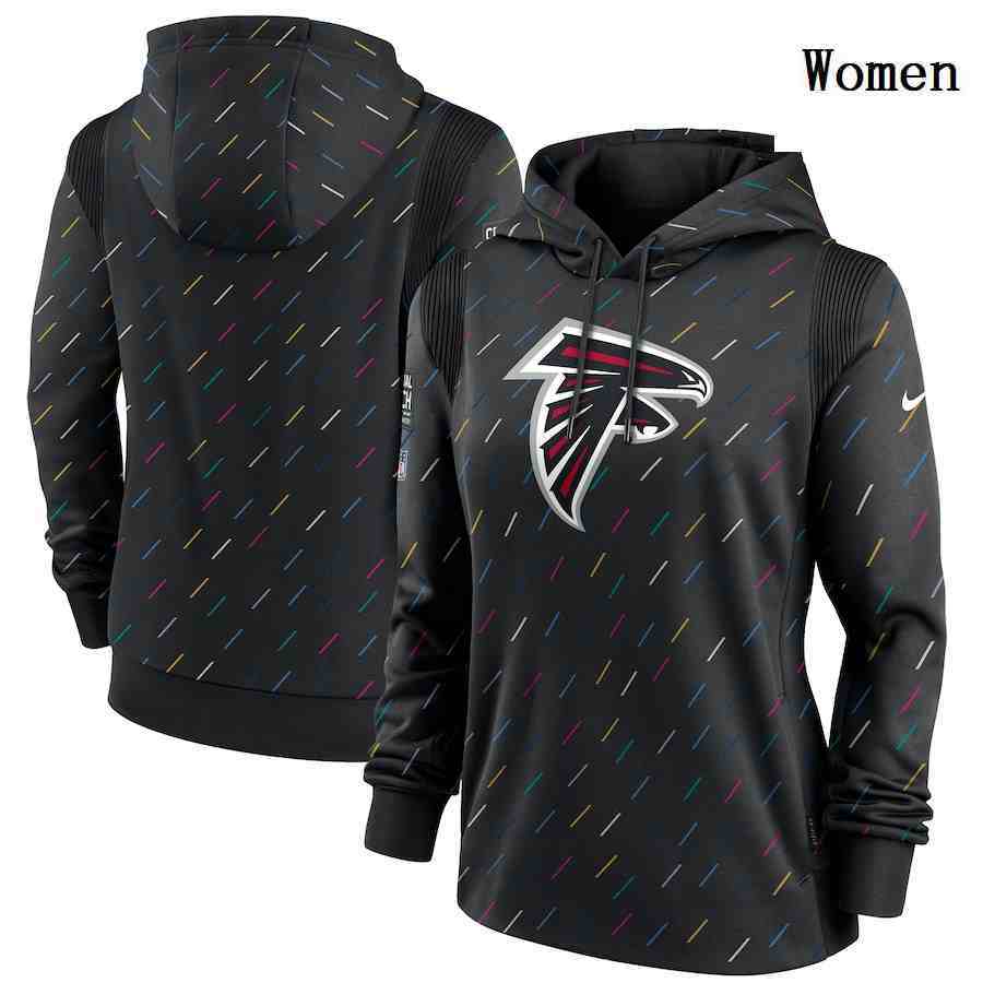 Women's Atlanta Falcons Nike Charcoal 2021 NFL Crucial Catch Therma Pullover Hoodie