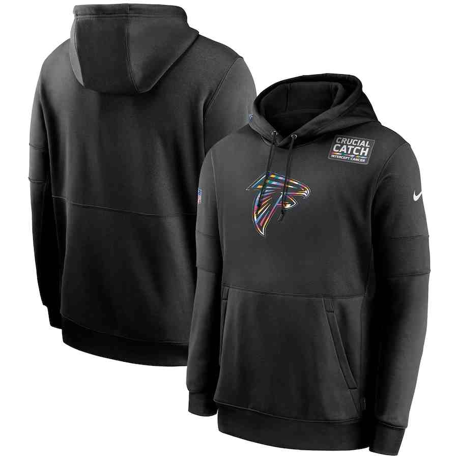 Men's Atlanta Falcons 2020 Nike Crucial Catch Sideline Performance Pullover Hoodie