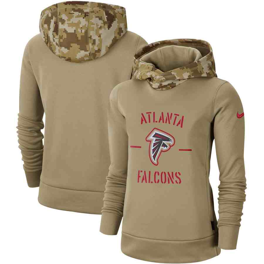 Women's Atlanta Falcons Nike Camo 2019 Salute To Service Therma Performance Pullover Hoodie