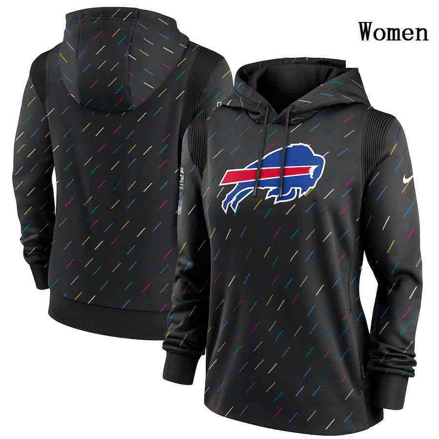 Women's Buffalo Bills Nike Charcoal 2021 NFL Crucial Catch Therma Pullover Hoodie