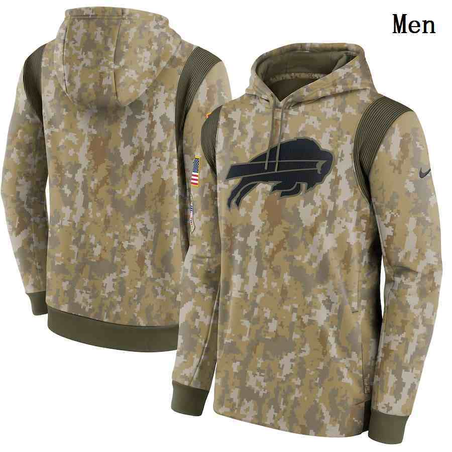 Men's Buffalo Bills Nike Camo 2021 Salute To Service Therma Performance Pullover Hoodie