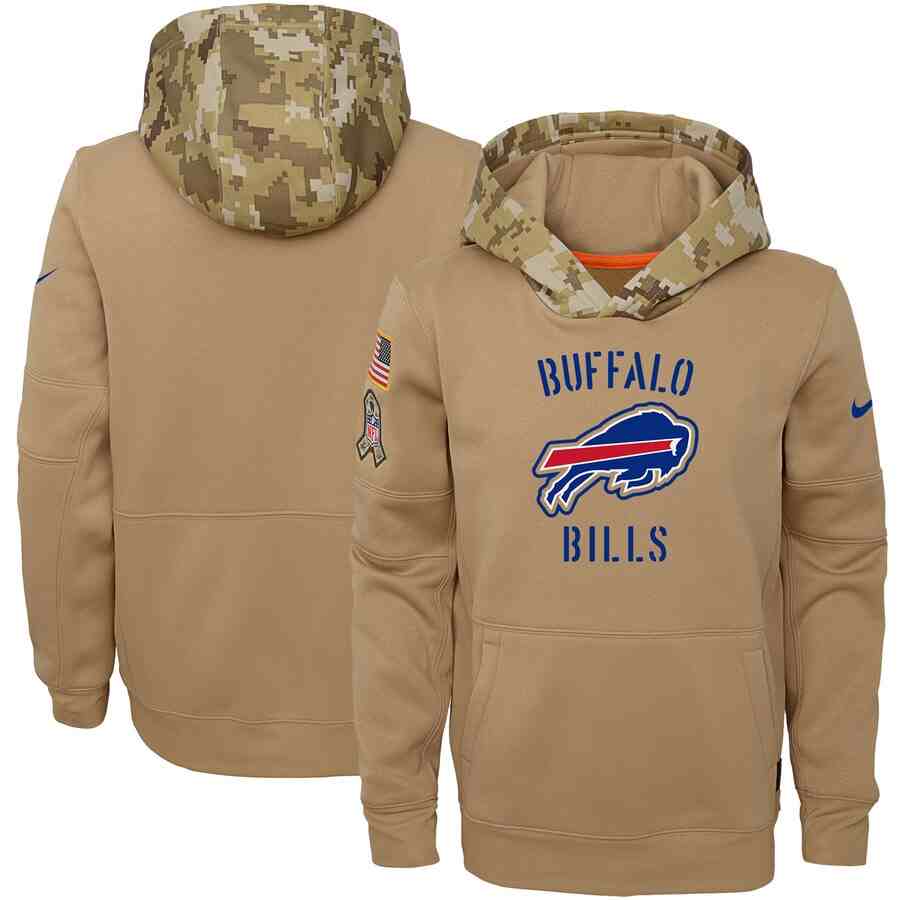 Youth Buffalo Bills Nike Camo 2019 Salute To Service Therma Performance Pullover Hoodie