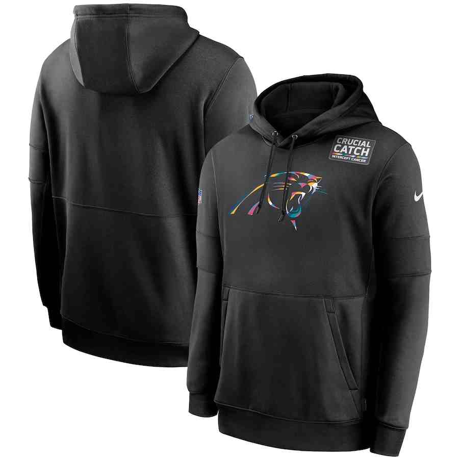 Men's Carolina Panthers Nike Crucial Catch Sideline Performance Pullover Hoodie