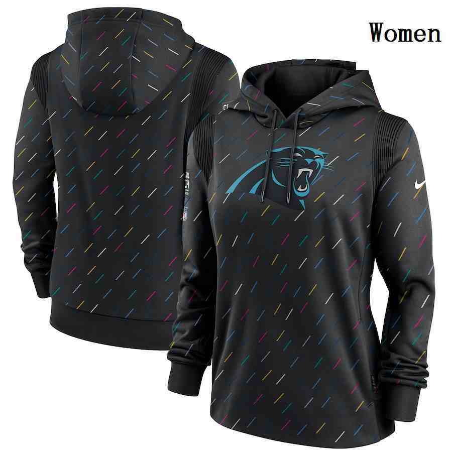 Women's Carolina Panthers Nike Charcoal 2021 NFL Crucial Catch Therma Pullover Hoodie