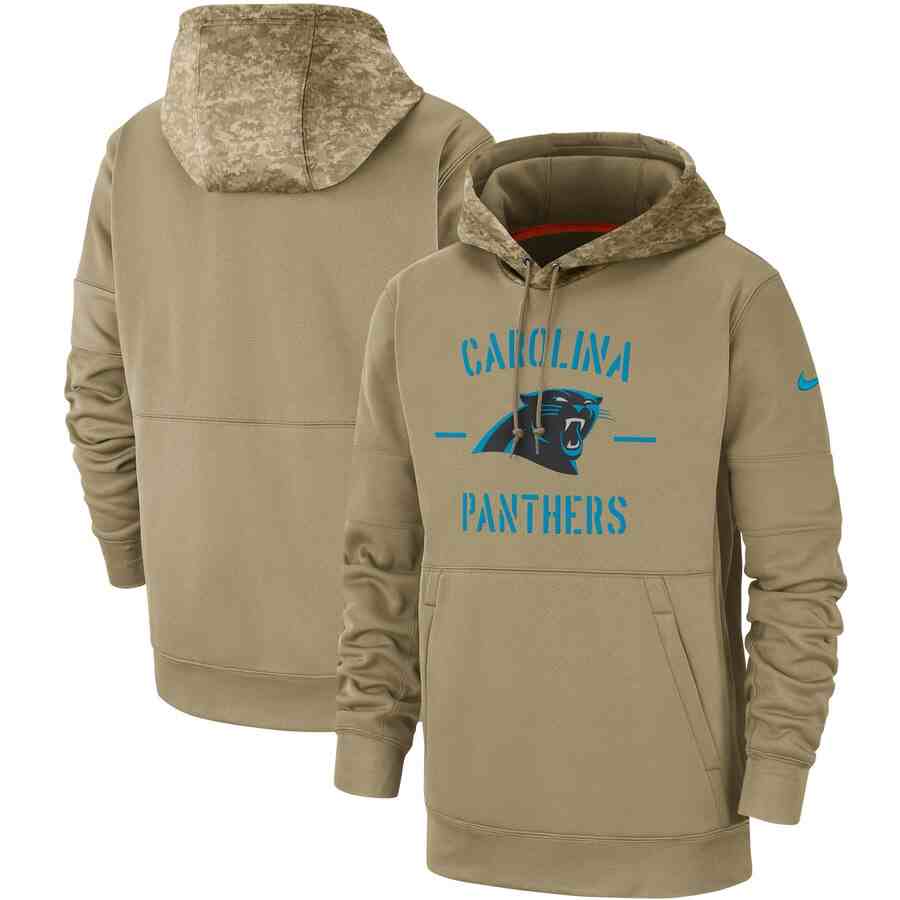 Men's Carolina Panthers Nike Camo 2019 Salute To Service Therma Performance Pullover Hoodie