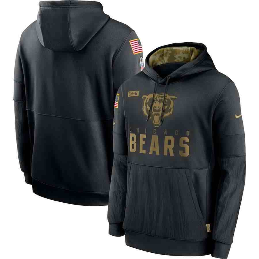 Men's Chicago Bears Nike Camo 2020 Salute To Service Therma Performance Pullover Hoodie