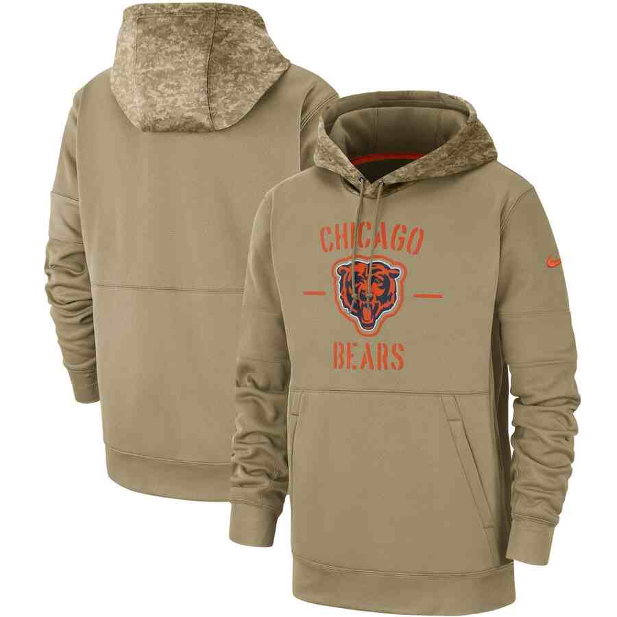 Men's Chicago Bears Nike Camo 2019 Salute To Service Therma Performance Pullover Hoodie