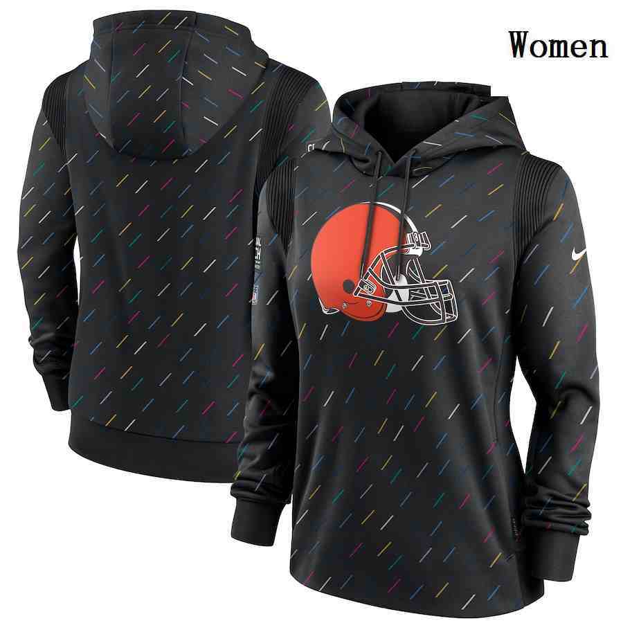 Women's Cleveland Browns Nike Charcoal 2021 NFL Crucial Catch Therma Pullover Hoodie
