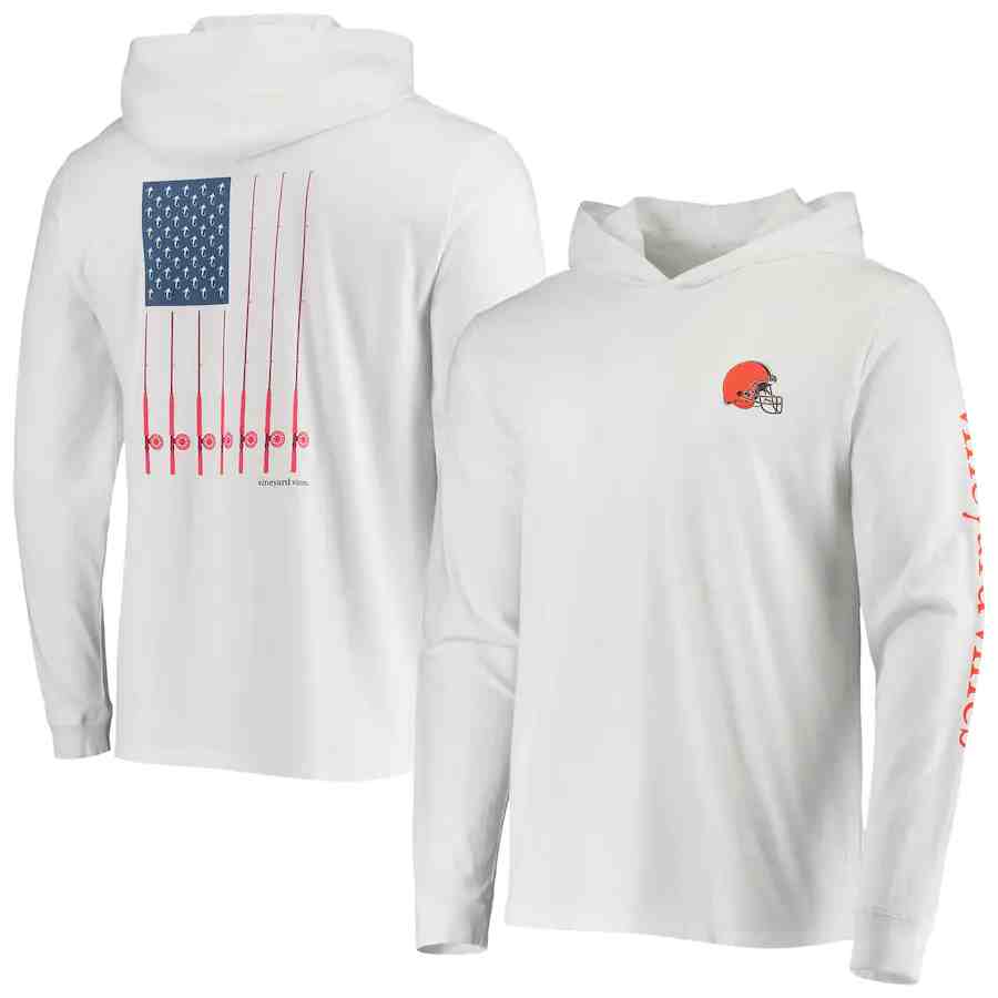 Men's Cleveland Browns White Performance Pullover Hoodie