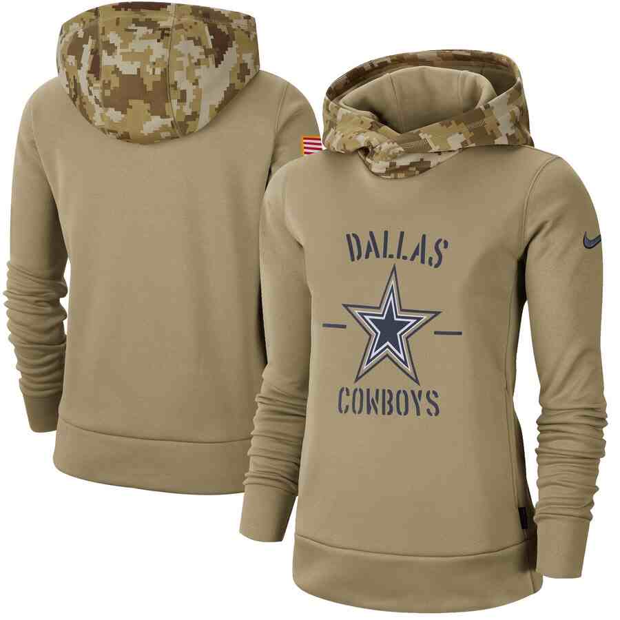 Women's Dallas Cowboys Nike Camo 2019 Salute To Service Therma Performance Pullover Hoodie