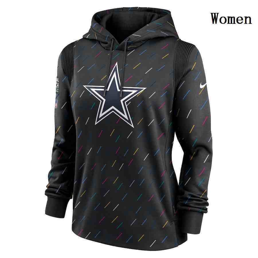 Women's Dallas Cowboys Nike Charcoal 2021 NFL Crucial Catch Therma Pullover Hoodie
