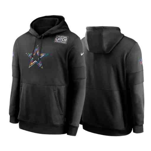 Men's Dallas Cowboys 2020 Nike Crucial Catch Sideline Performance Pullover Hoodie