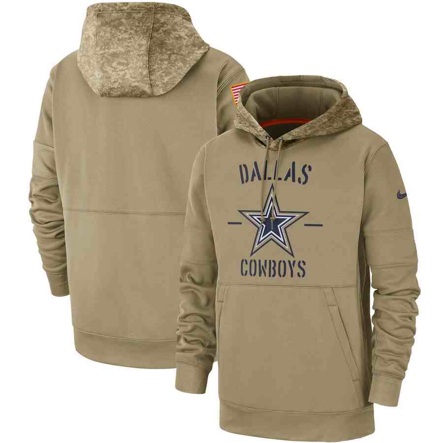 Men's Dallas Cowboys Nike Camo 2019 Salute To Service Therma Performance Pullover Hoodie