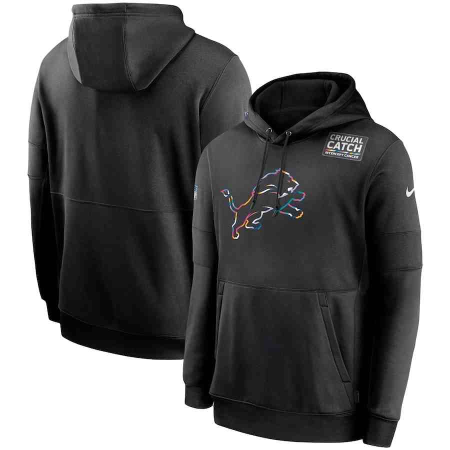 Men's Detroit Lions 2020 Nike Crucial Catch Sideline Performance Pullover Hoodie