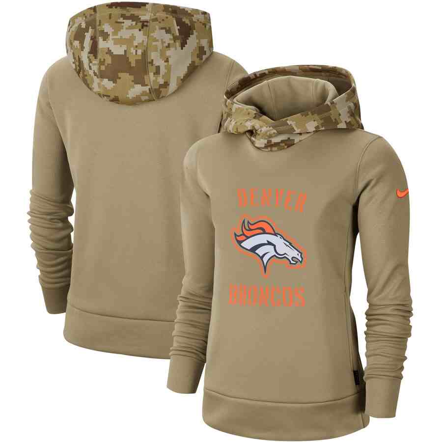 Women's Denver Broncos Nike Camo 2019 Salute To Service Therma Performance Pullover Hoodie