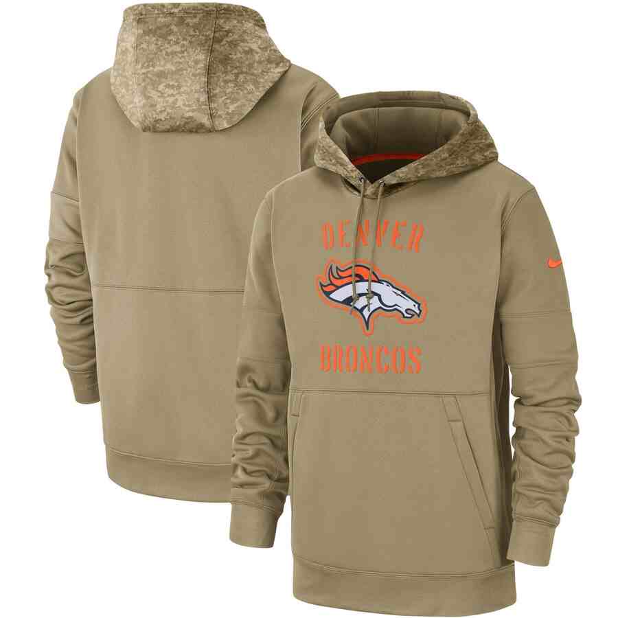 Men's Denver Broncos Nike Camo 2019 Salute To Service Therma Performance Pullover Hoodie