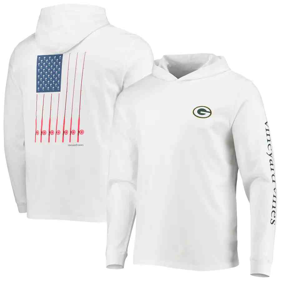 Men's Green Bay Packers  White Performance Pullover Hoodie