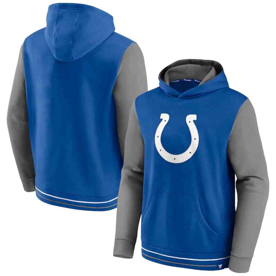 Indianapolis Colts Fanatics Branded Block Party Pullover Hoodie - Royal&Gray
