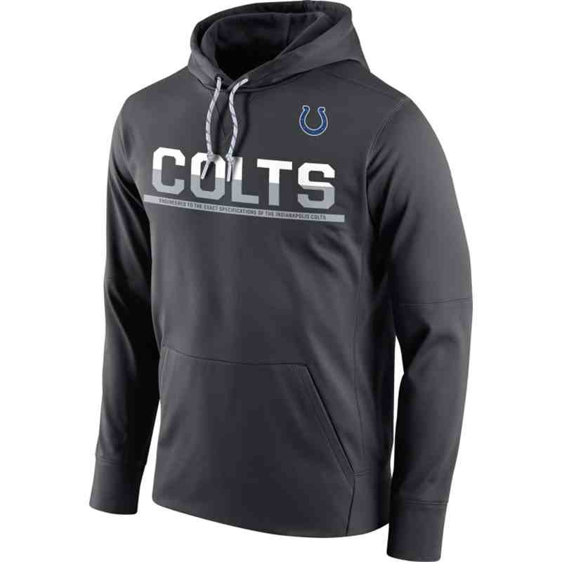 Men's Indianapolis Colts Nike Sideline Circuit Anthracite Pullover Hoodie