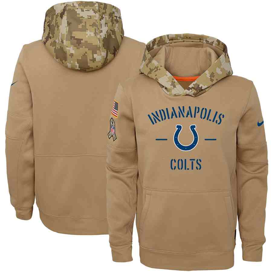 Youth Indianapolis Colts Nike Camo 2019 Salute To Service Therma Performance Pullover Hoodie