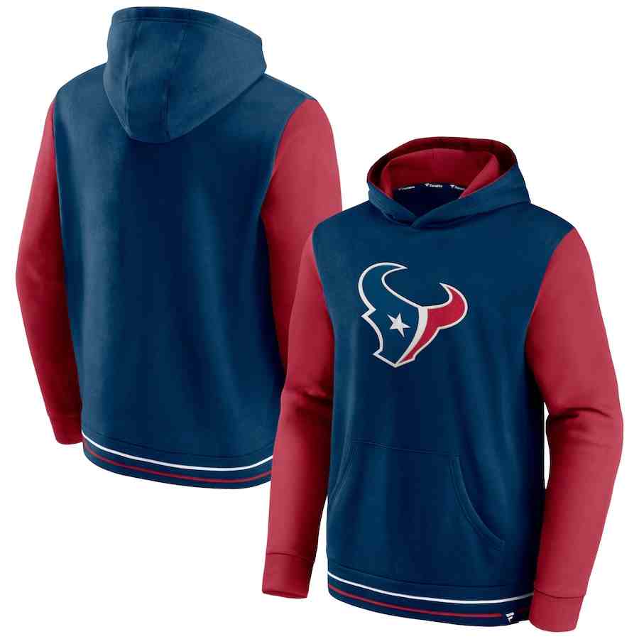 Houston Texans Fanatics Branded Block Party Pullover Hoodie - Navy&Red