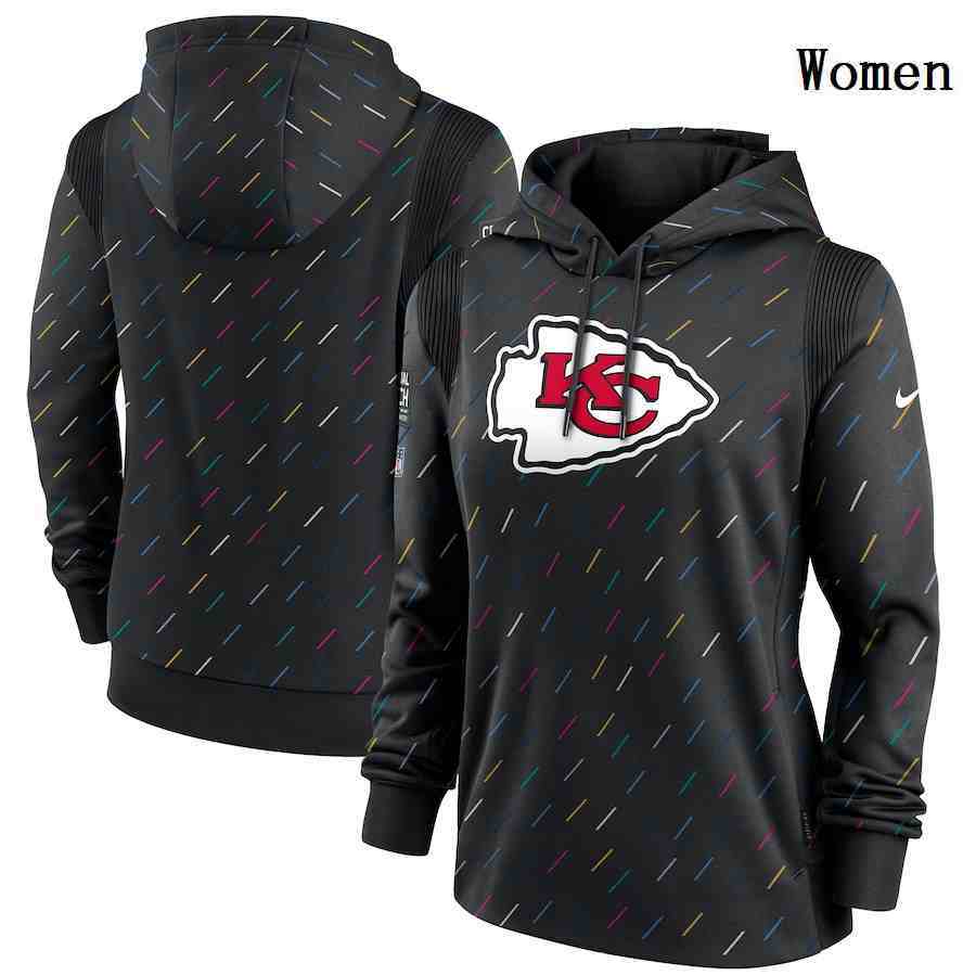 Women's Kansas City Chiefs Nike Charcoal 2021 NFL Crucial Catch Therma Pullover Hoodie